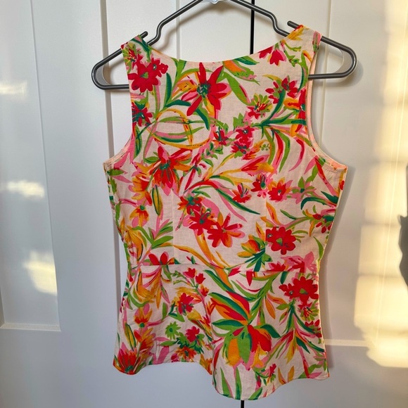 J. Crew Sleeveless Tropical Print Top - Picture 4 of 7
